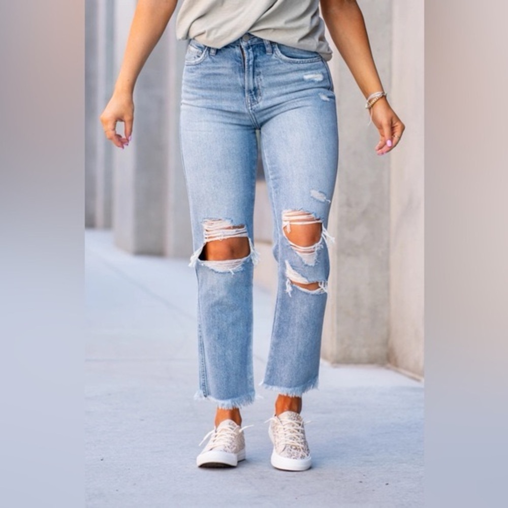 Flying Monkey Light Blue Distressed Jeans